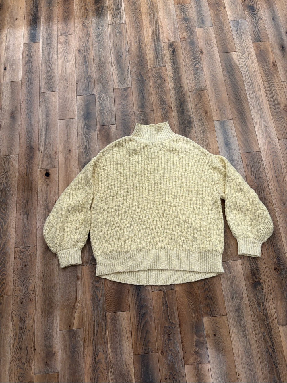 aerie Pale Yellow Mock Neck Sweater